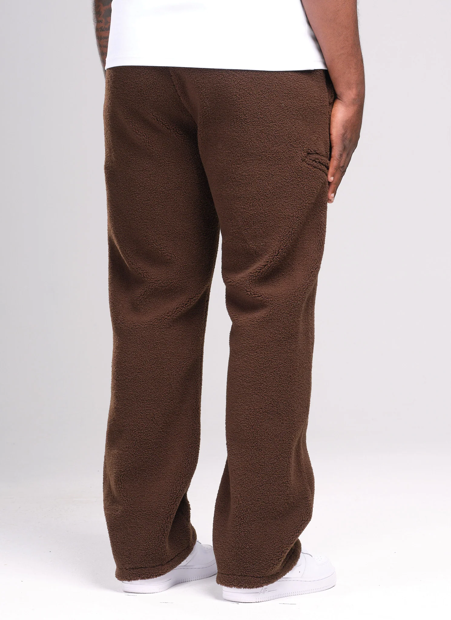 Sherpa Zip Joggers - Brown - Image 6