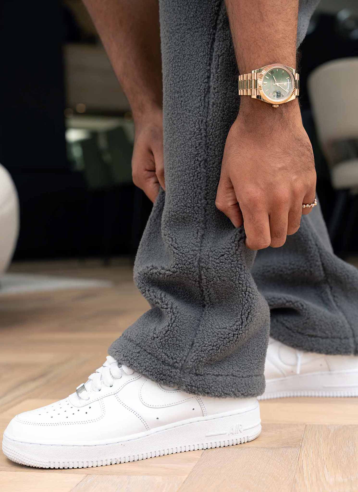 Sherpa Zip Joggers - Grey - Image 3