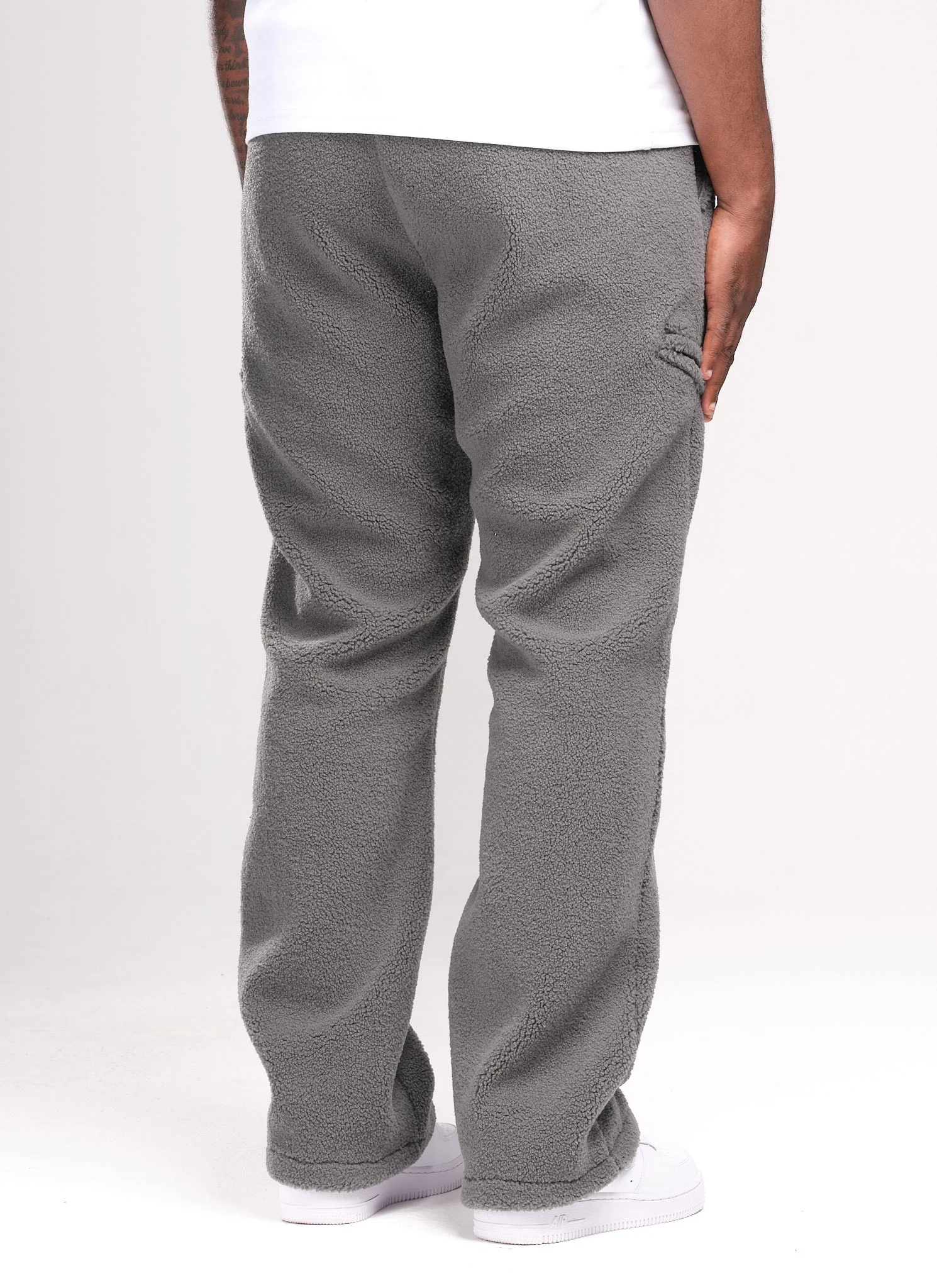 Sherpa Zip Joggers - Grey - Image 6