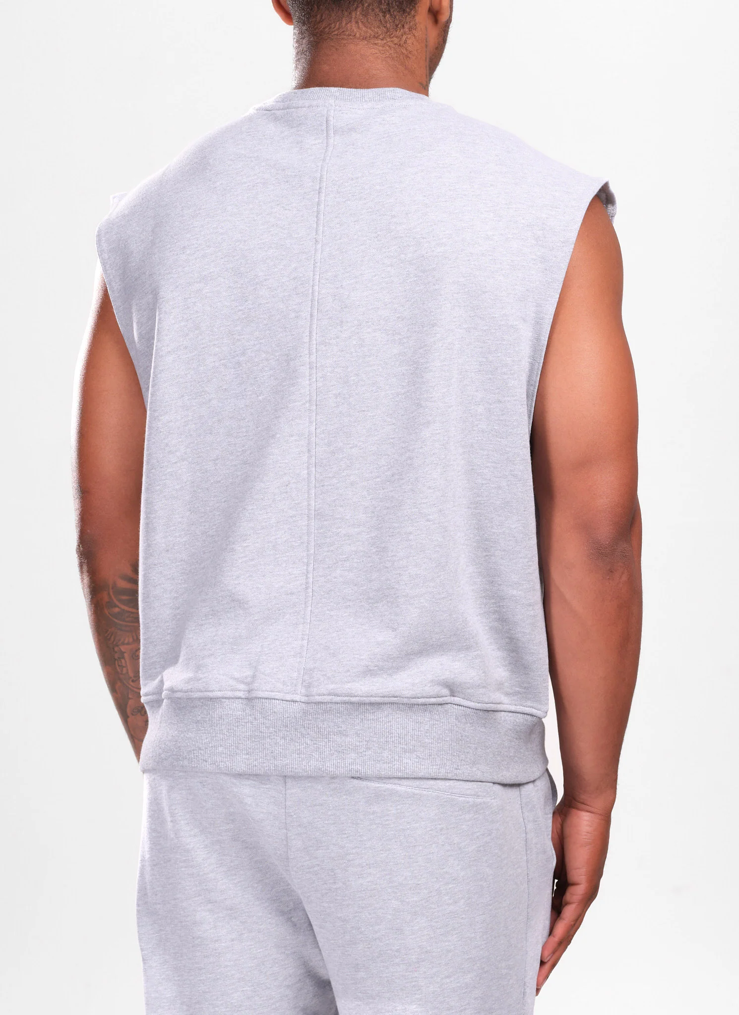 Sleeveless Sweatshirt - Grey - Image 2