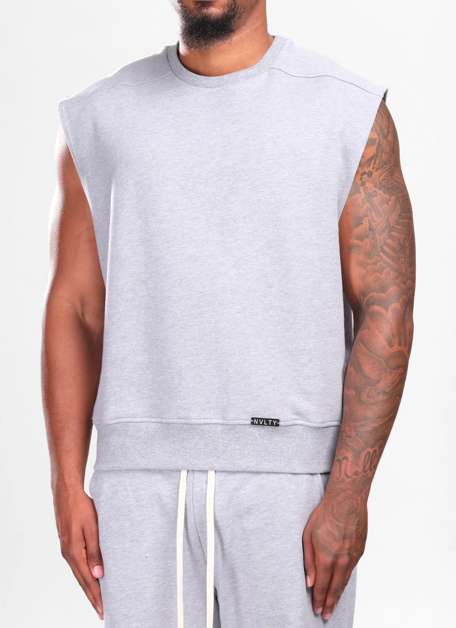 Sleeveless Sweatshirt - Grey - Image 4