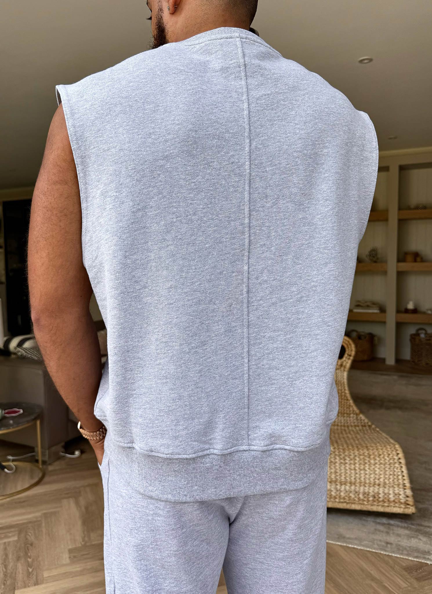 Sleeveless Sweatshirt - Grey - Image 6