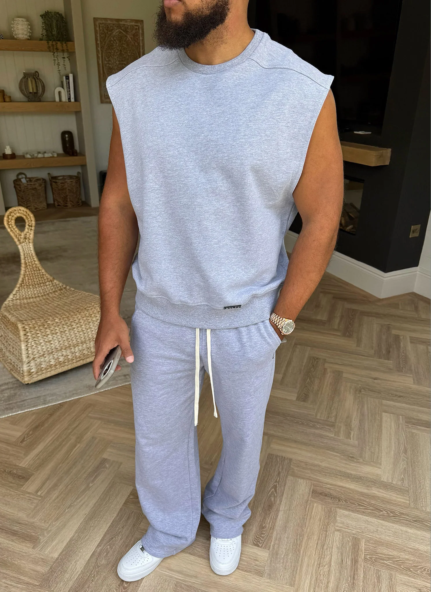 Sleeveless Sweatshirt - Grey - Image 8