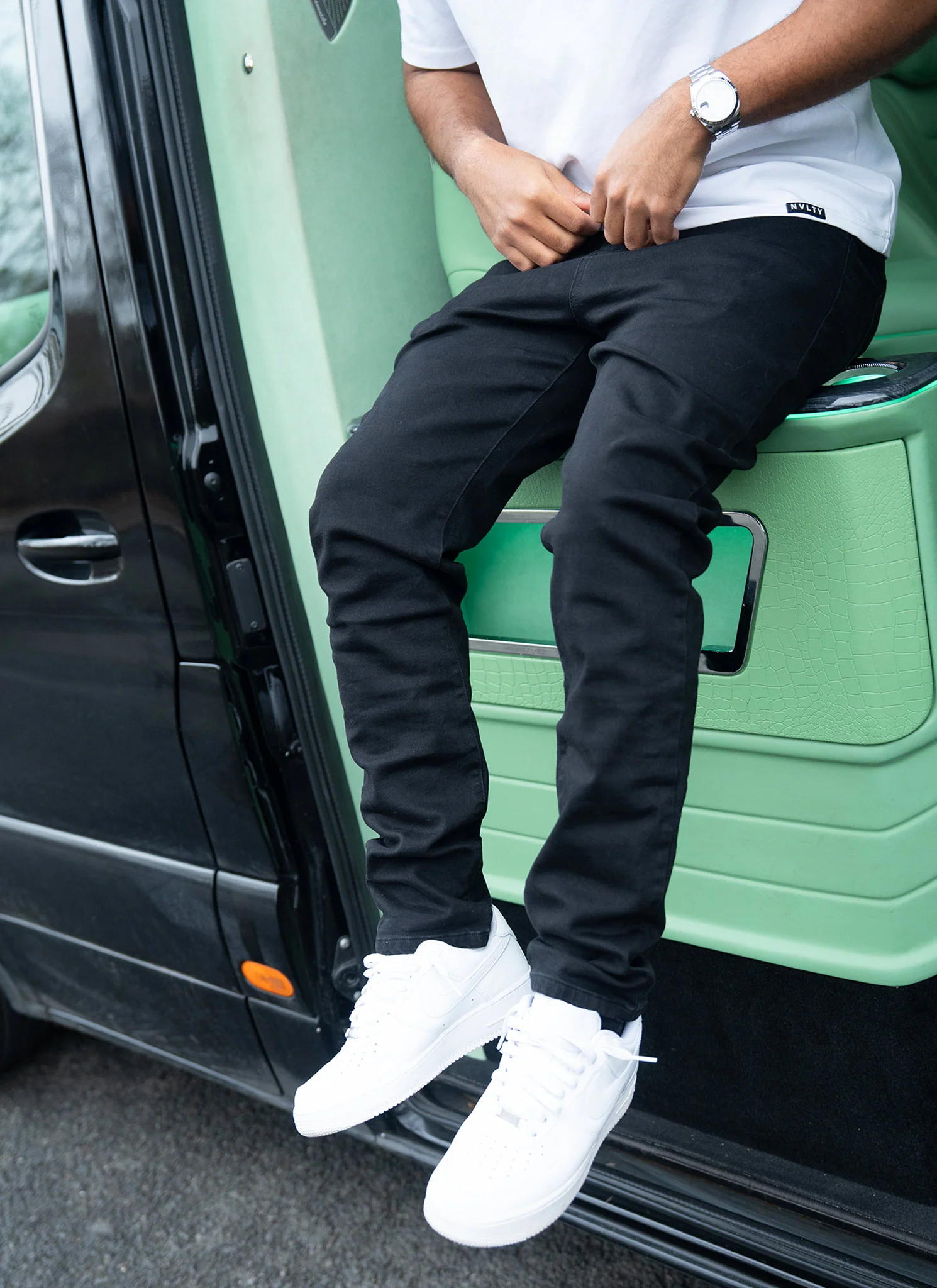 Slim Fit Jeans - Black - Image 5