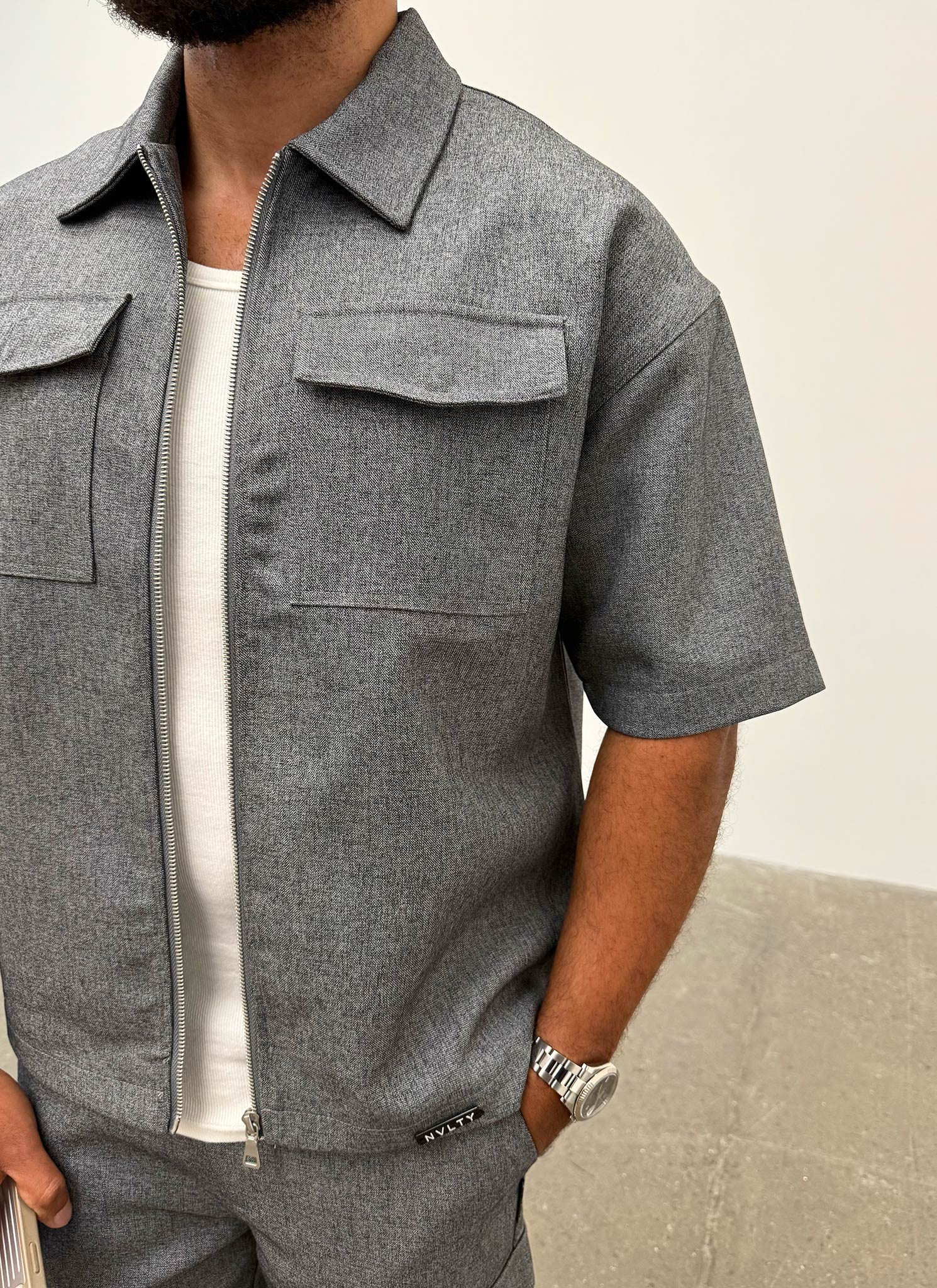 Tailored Militant Shirt - Grey - Image 10