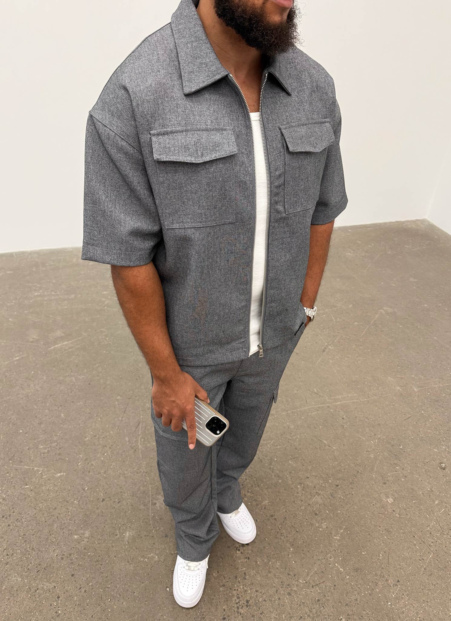 Tailored Militant Shirt - Grey - Image 13