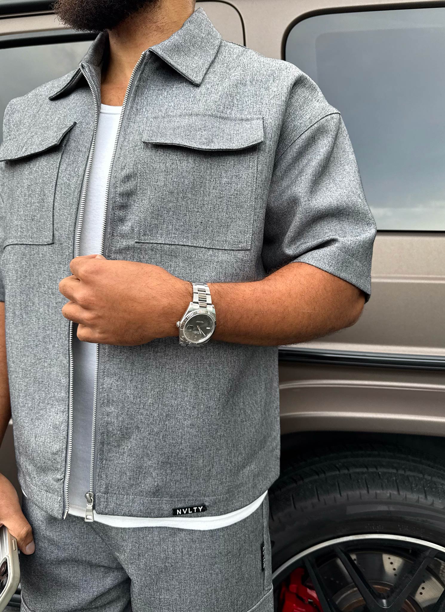 Tailored Militant Shirt - Grey - Image 3