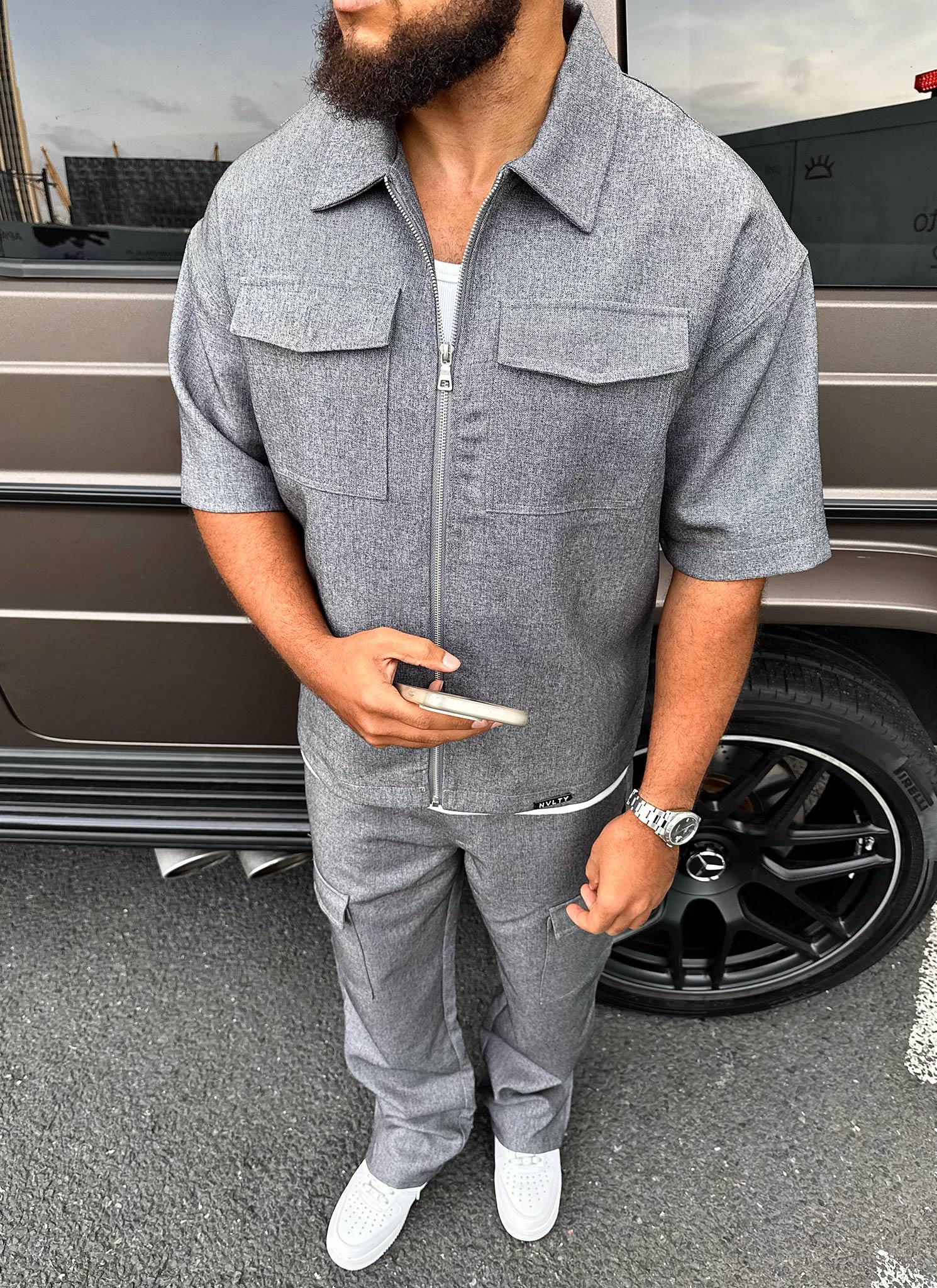 Tailored Militant Shirt - Grey - Image 6