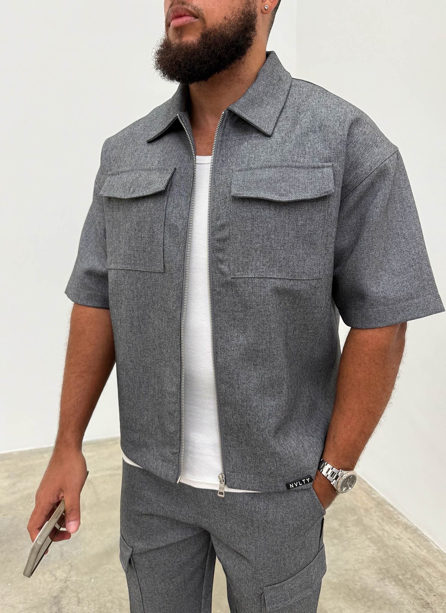 Tailored Militant Shirt - Grey - Image 7