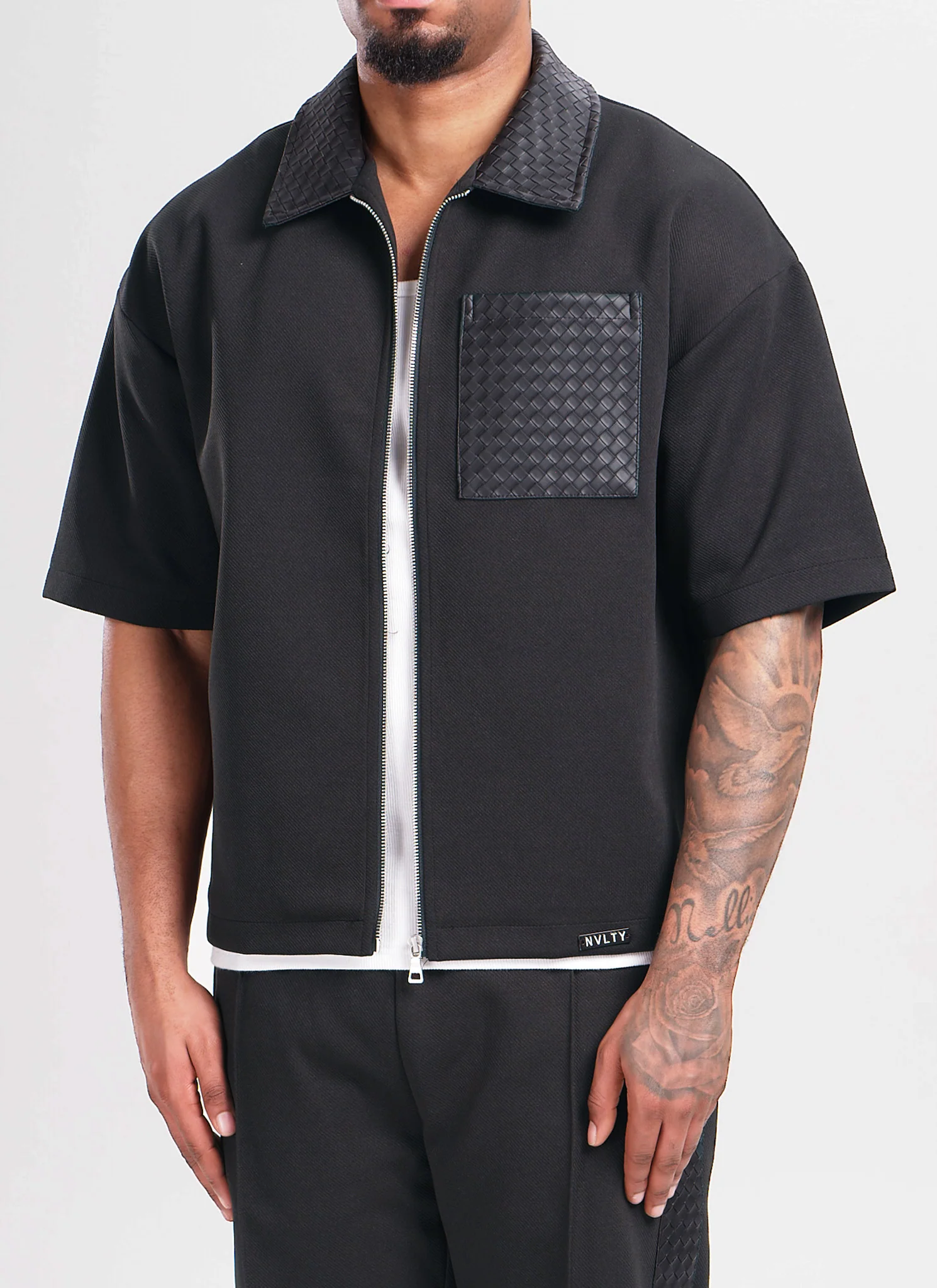 Twill Interlock Shirt - Black - Image 3