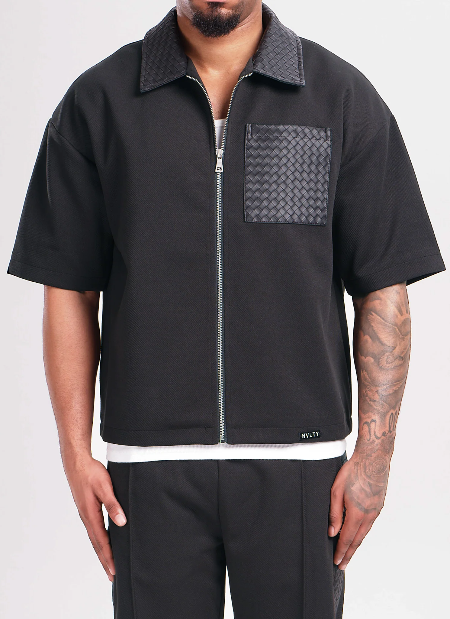 Twill Interlock Shirt - Black - Image 5