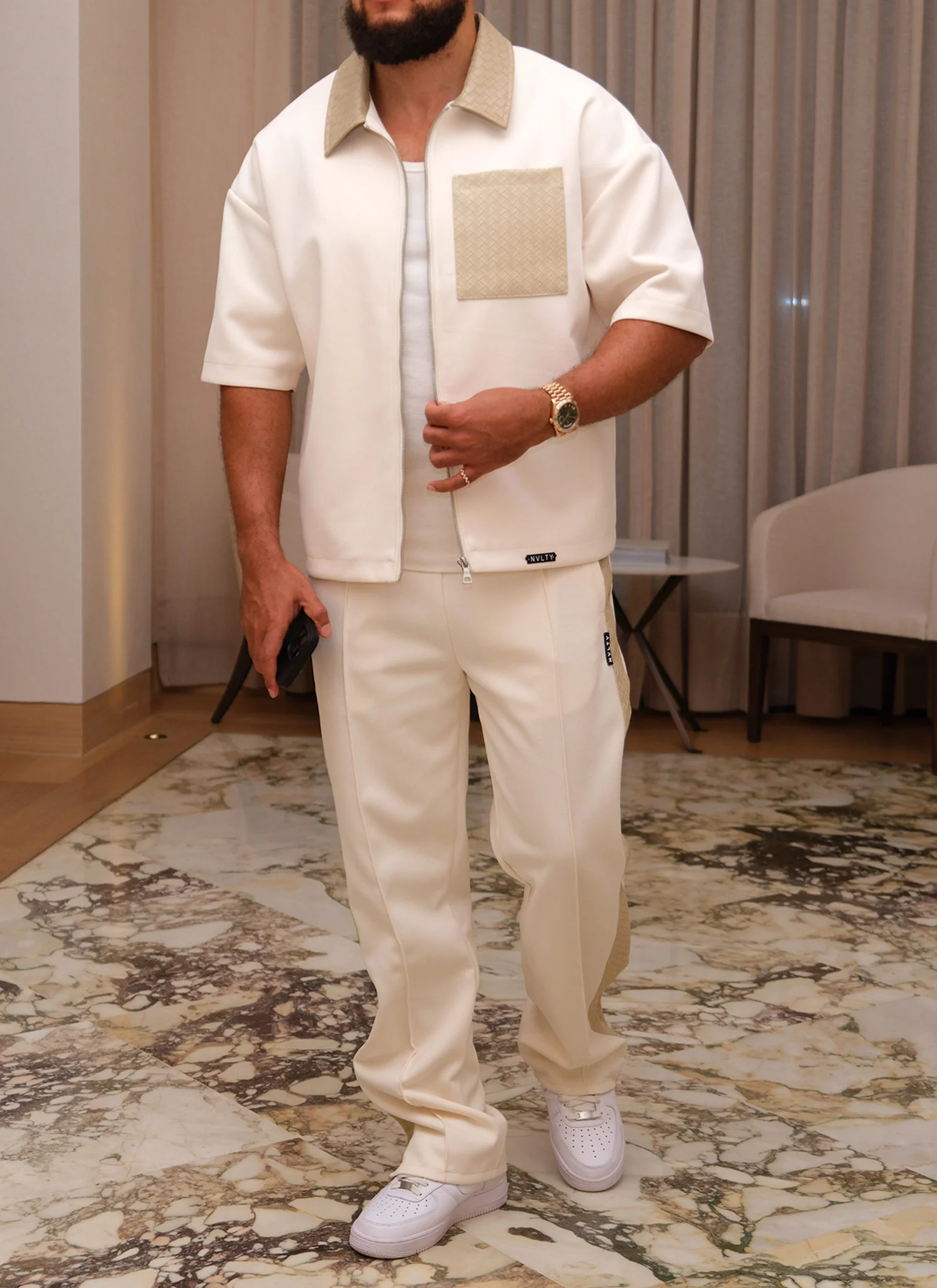 Twill Interlock Shirt - Ivory - Image 3