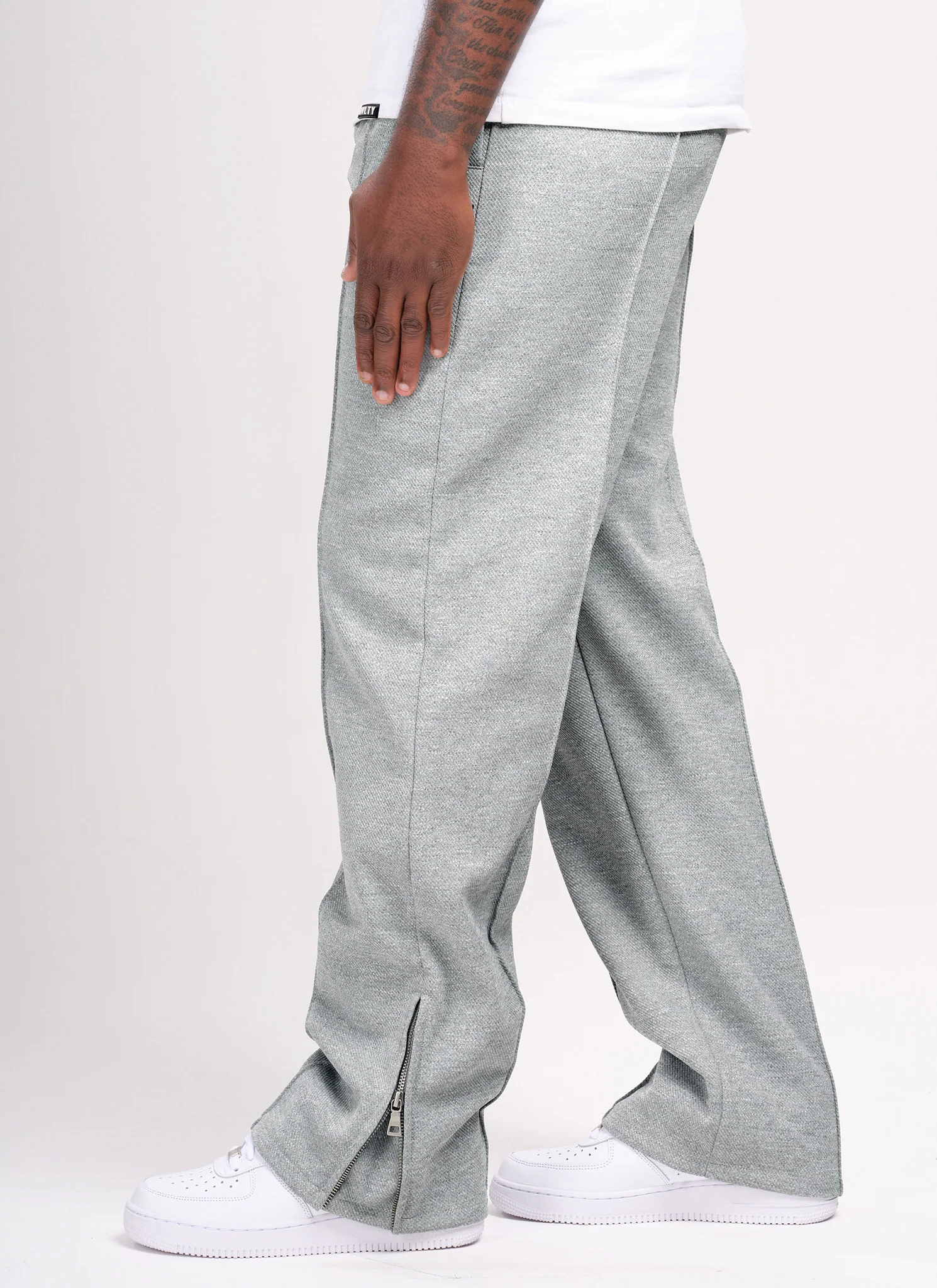 Twill Pleat Pants - Grey - Image 4