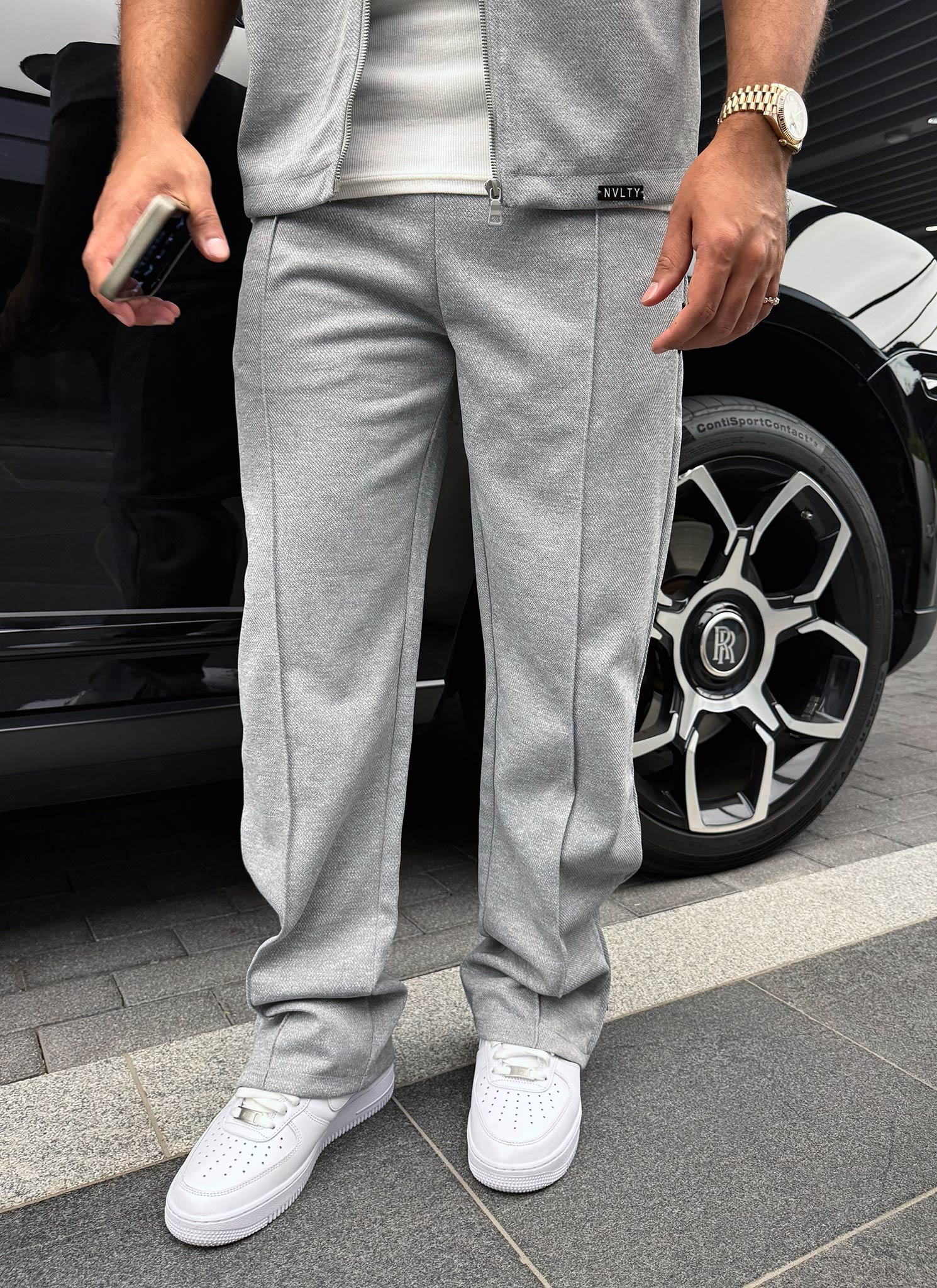 Twill Pleat Pants - Grey - Image 5