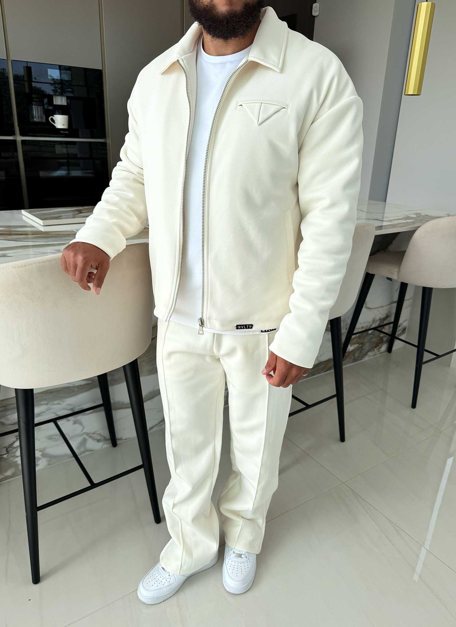 Twill Pocket Square Jacket - Ivory - Image 8