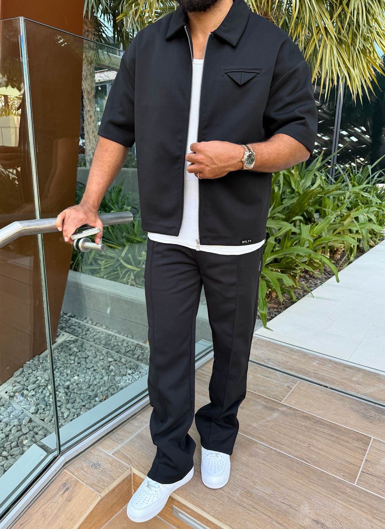 Twill Pocket Square Shirt - Black - Image 10
