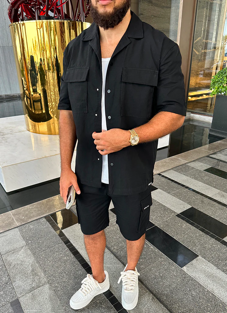 Vintage Cargo Shirt - Black - Image 6