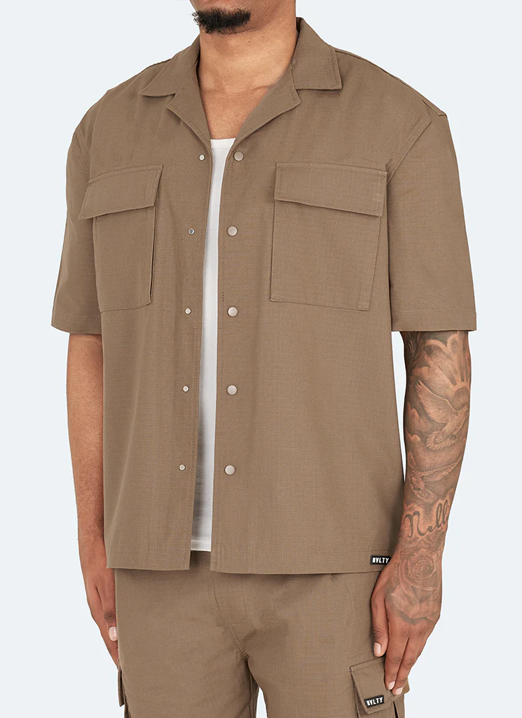 Vintage Cargo Shirt - Mocha - Image 2