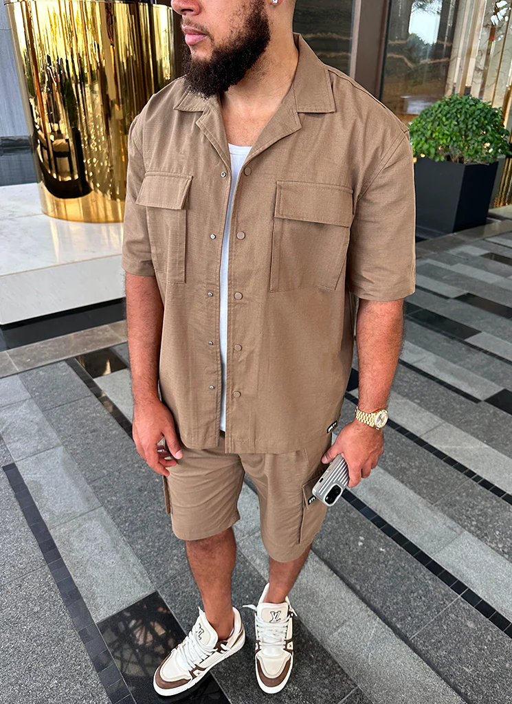Vintage Cargo Shirt - Mocha - Image 8