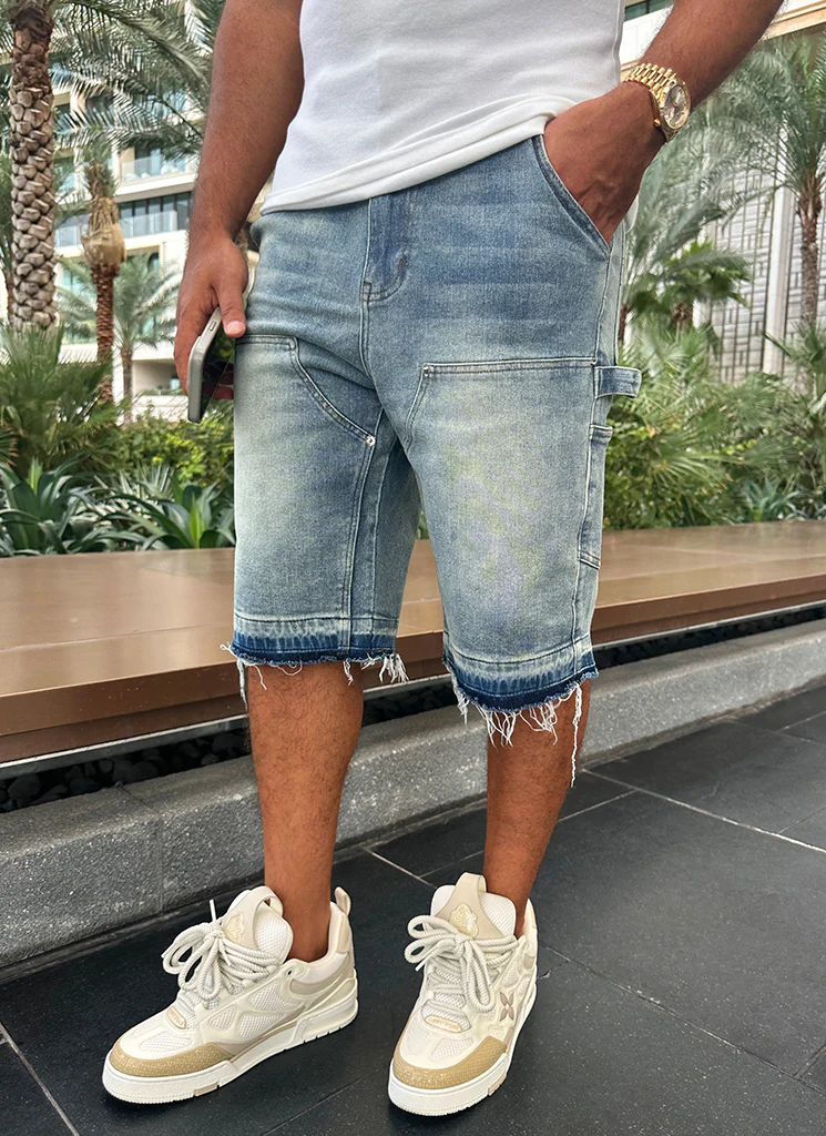 Vintage Carpenter Denim Shorts - Blue - Image 13