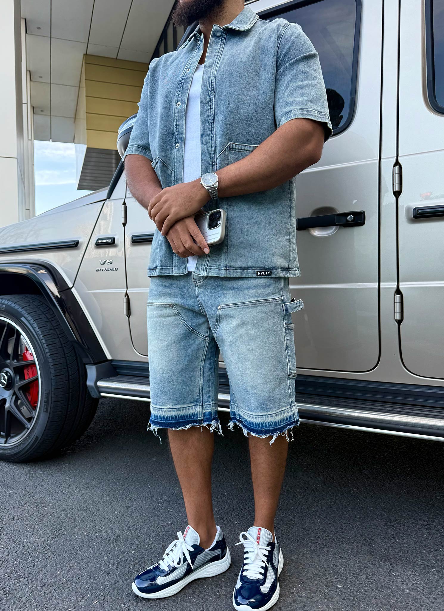 Vintage Carpenter Denim Shorts - Blue - Image 16