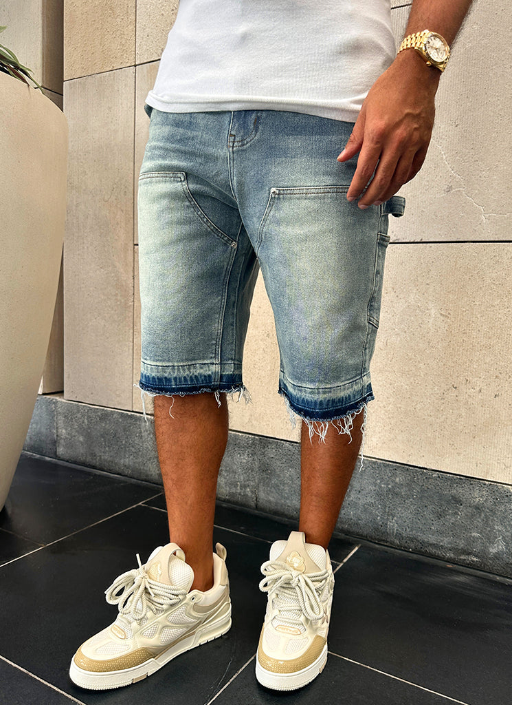 Vintage Carpenter Denim Shorts - Blue - Image 18