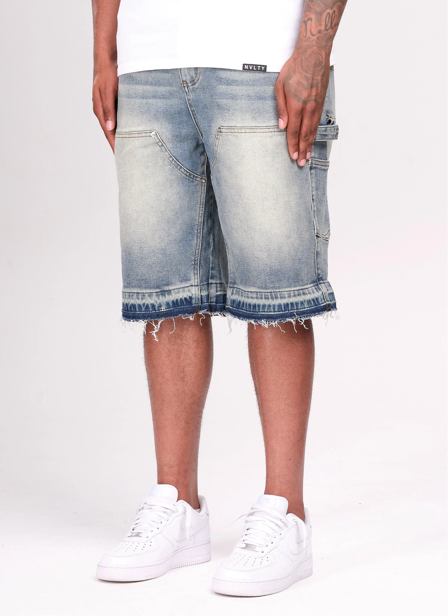 Vintage Carpenter Denim Shorts - Blue - Image 3