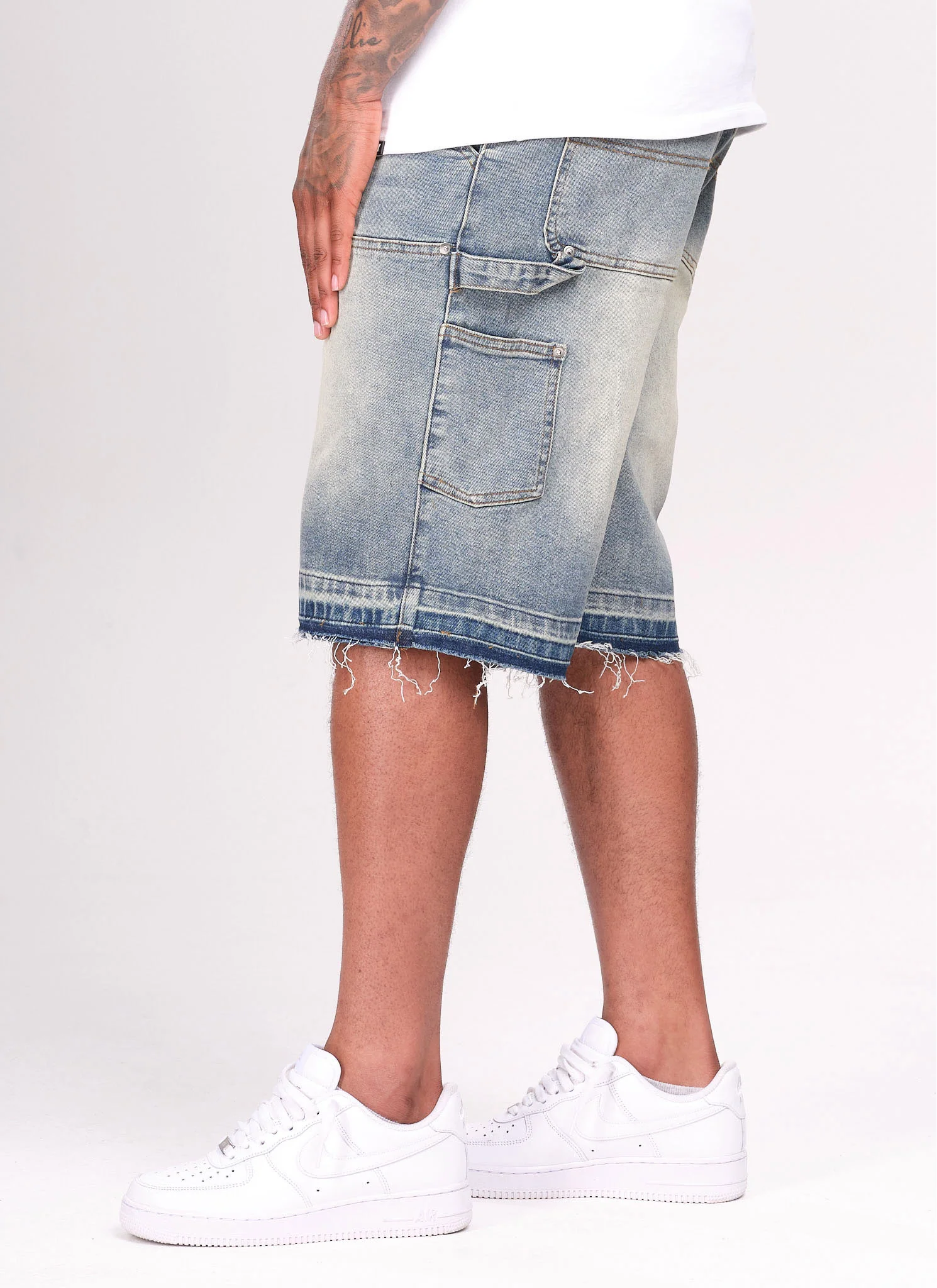 Vintage Carpenter Denim Shorts - Blue - Image 5