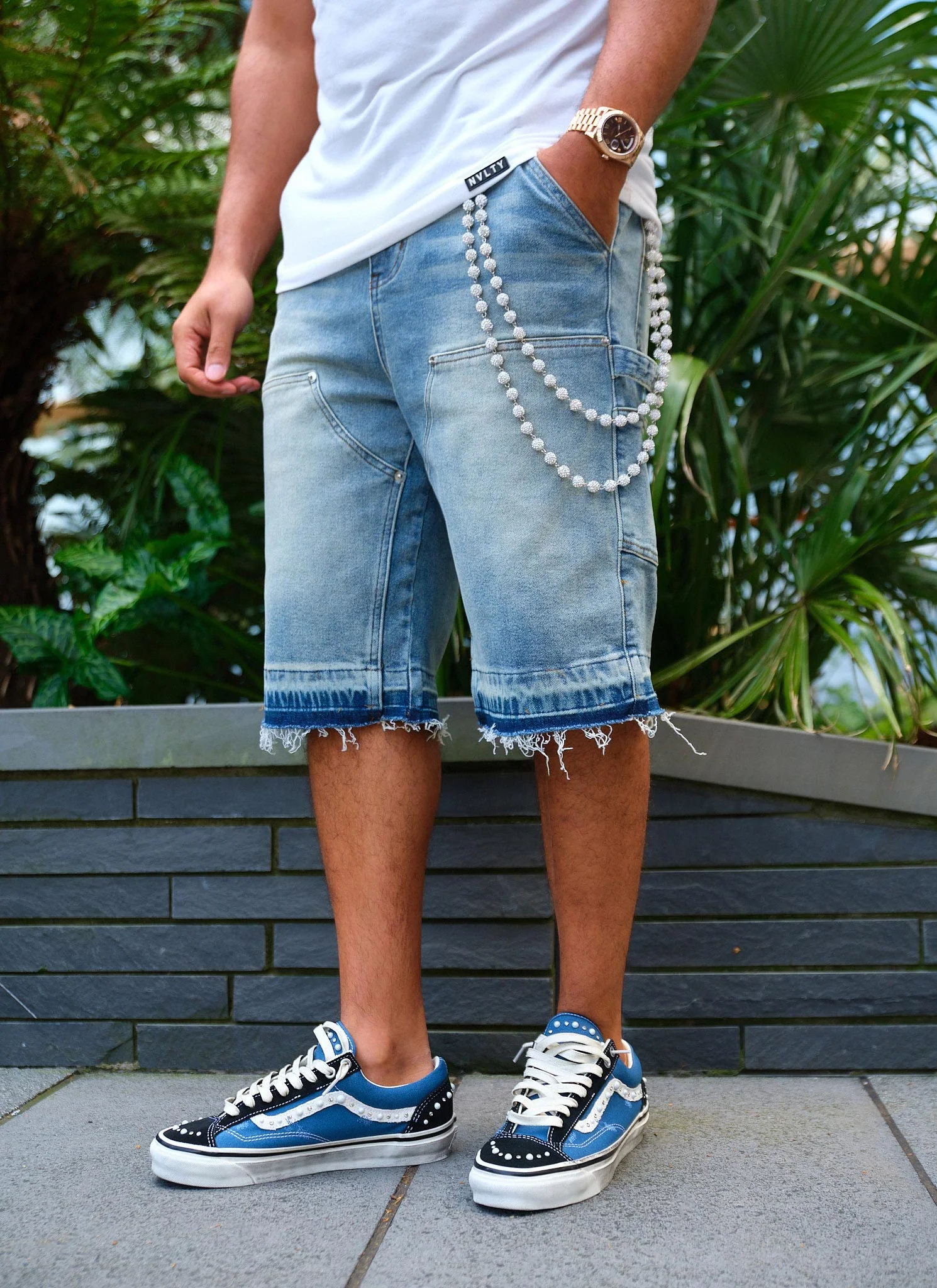Vintage Carpenter Denim Shorts - Blue - Image 8