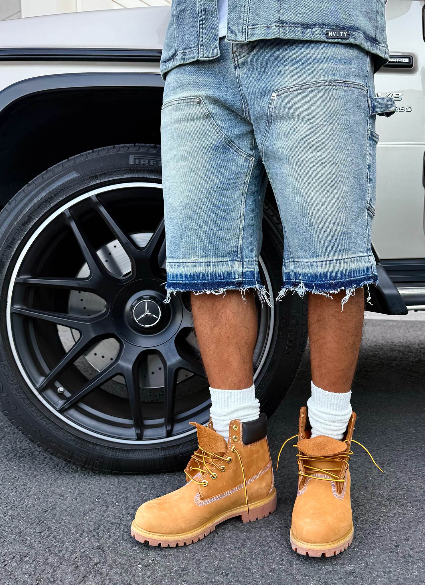 Vintage Carpenter Denim Shorts - Blue - Image 9