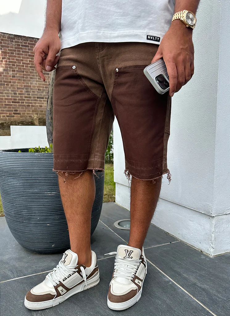 Vintage Carpenter Denim Shorts - Brown - Image 7