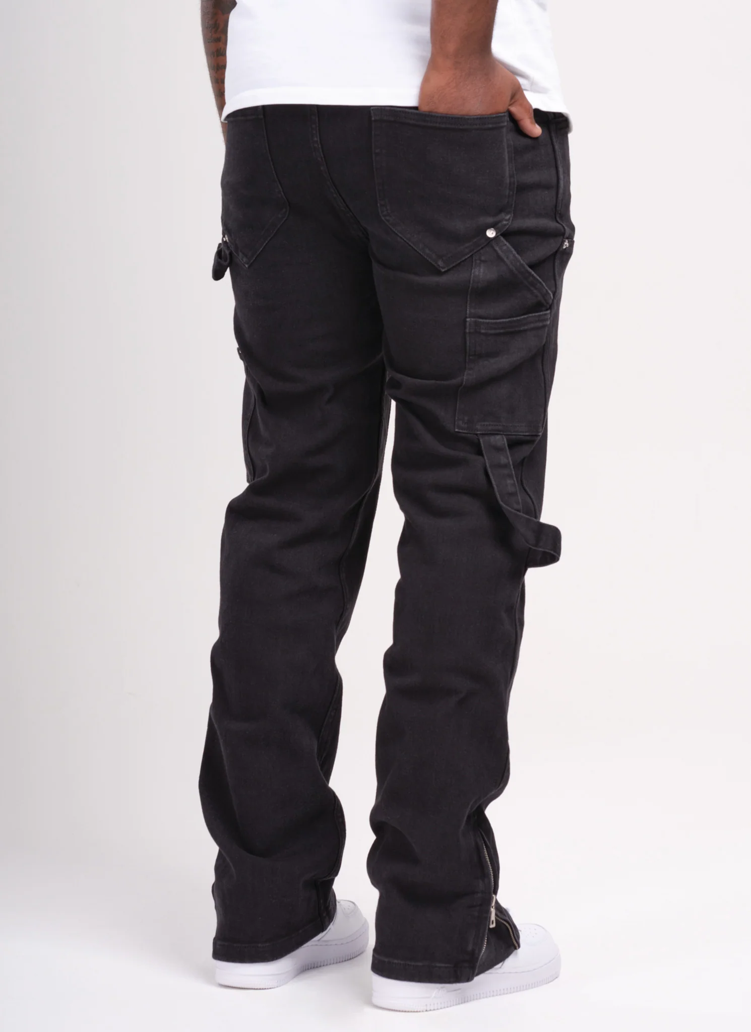 Vintage Carpenter Rivet Jeans - Black - Image 2