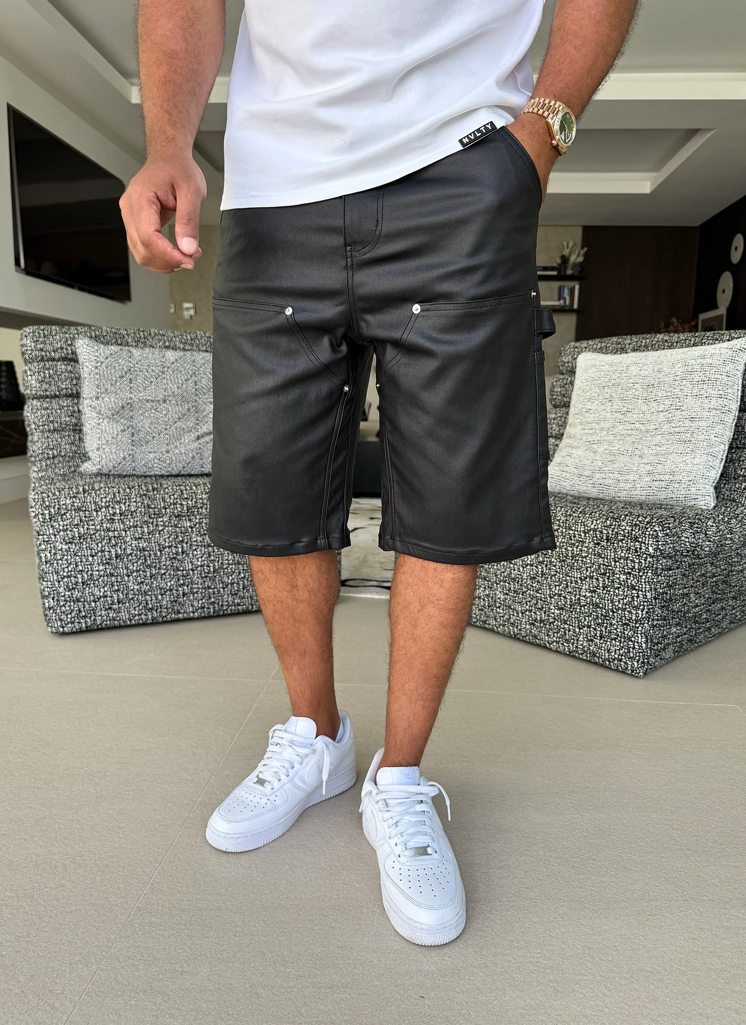 Vintage Carpenter Wax Shorts - Black - Image 10