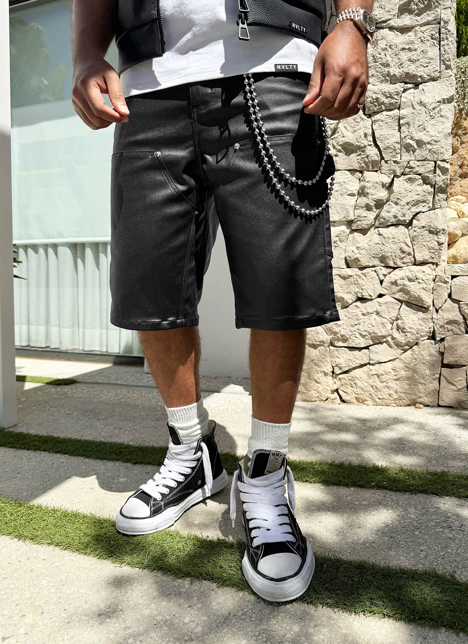 Vintage Carpenter Wax Shorts - Black - Image 9
