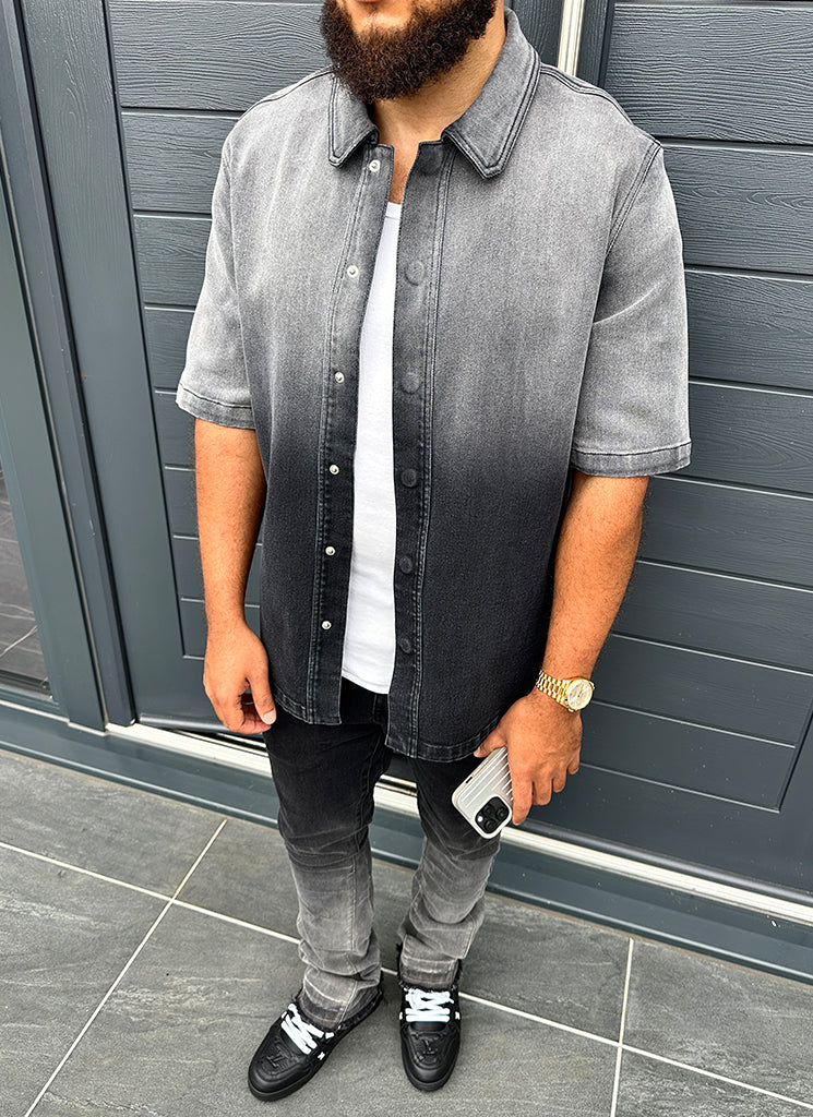 Vintage Deep Fade Denim Shirt - Black - Image 13