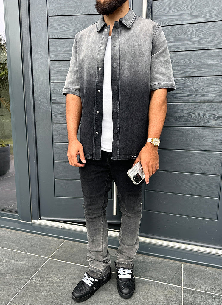 Vintage Deep Fade Denim Shirt - Black - Image 6