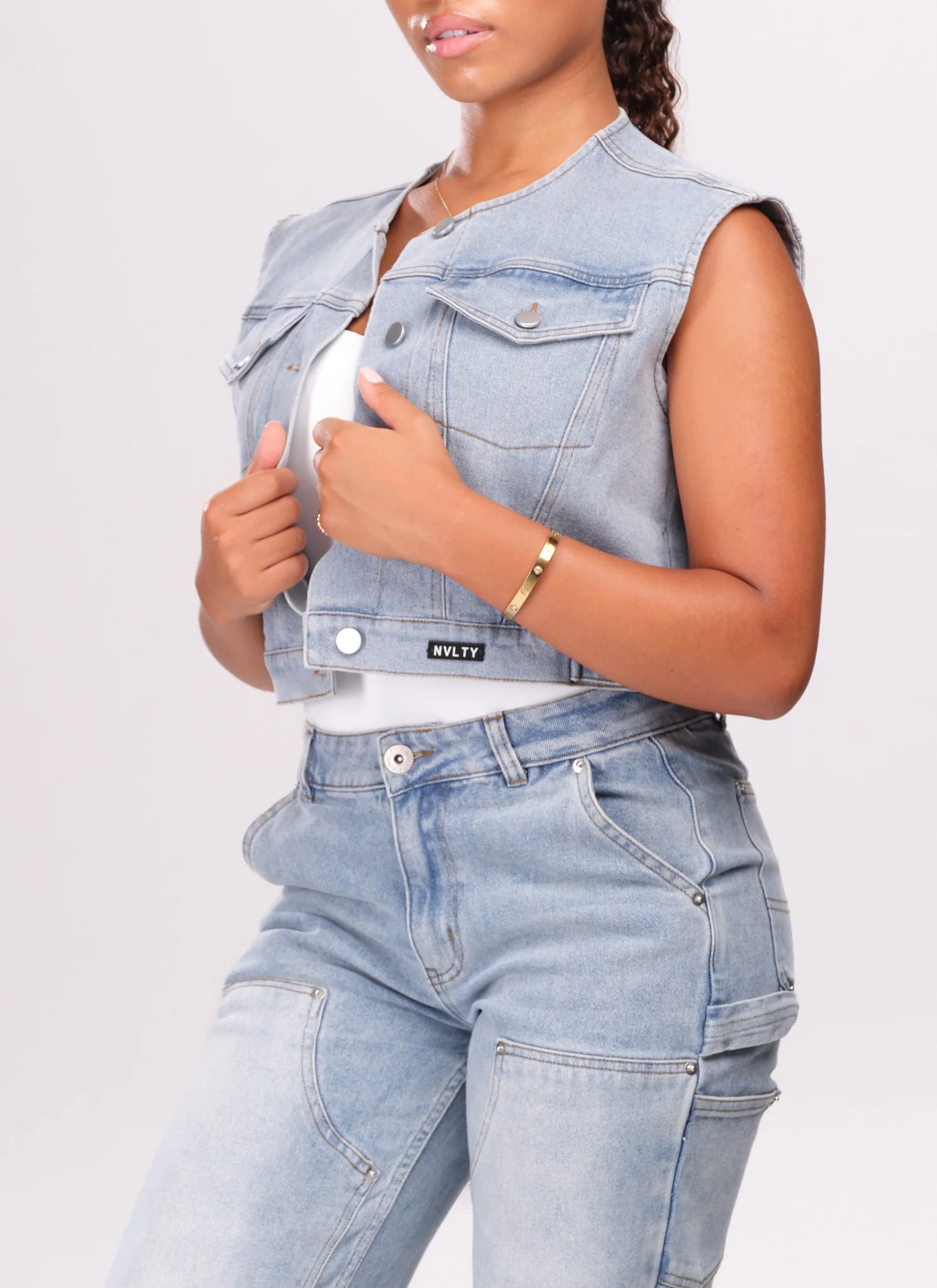 Vintage Denim Vest - Blue - Image 2