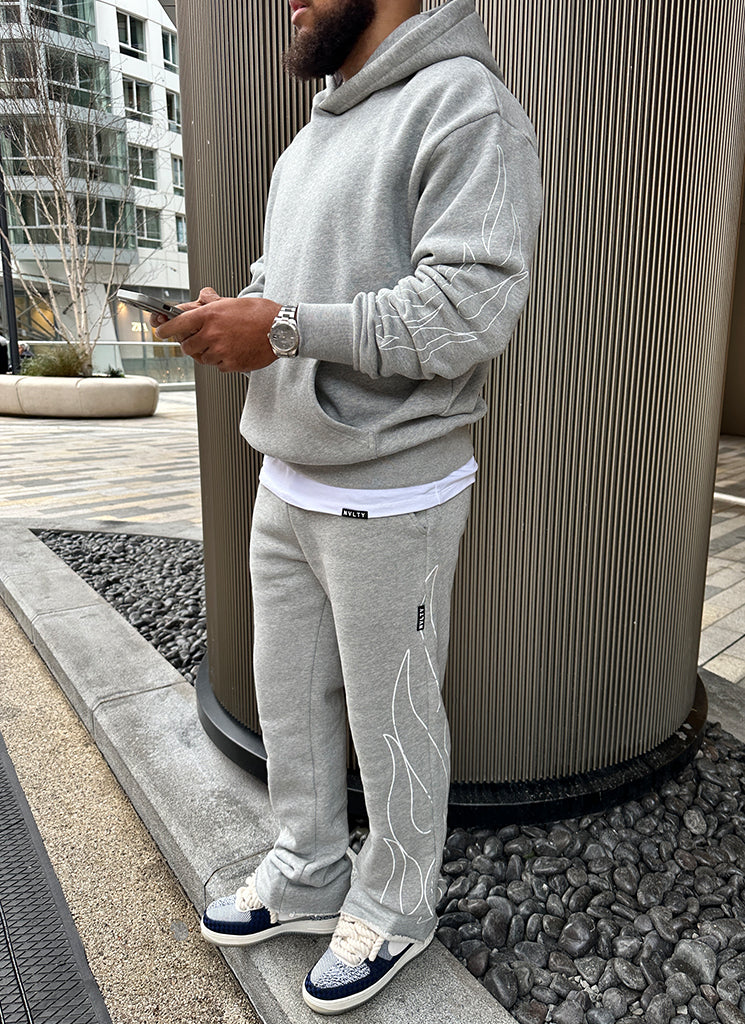 Vintage Flame Hoodie - Grey - Image 3