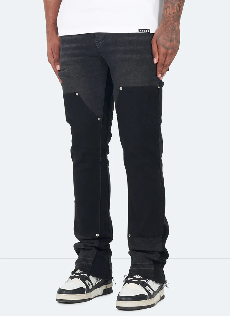 Vintage Flare Carpenter Jeans - Black - Image 3