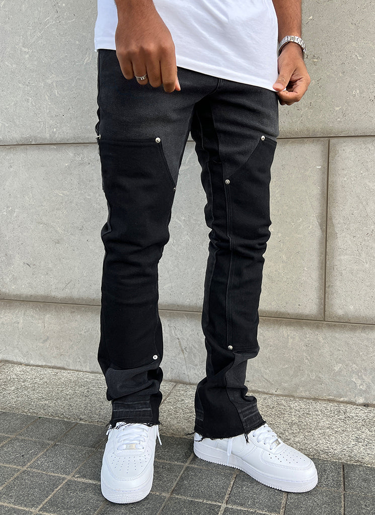 Vintage Flare Carpenter Jeans - Black - Image 4