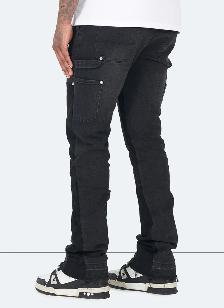Vintage Flare Carpenter Jeans - Black - Image 5