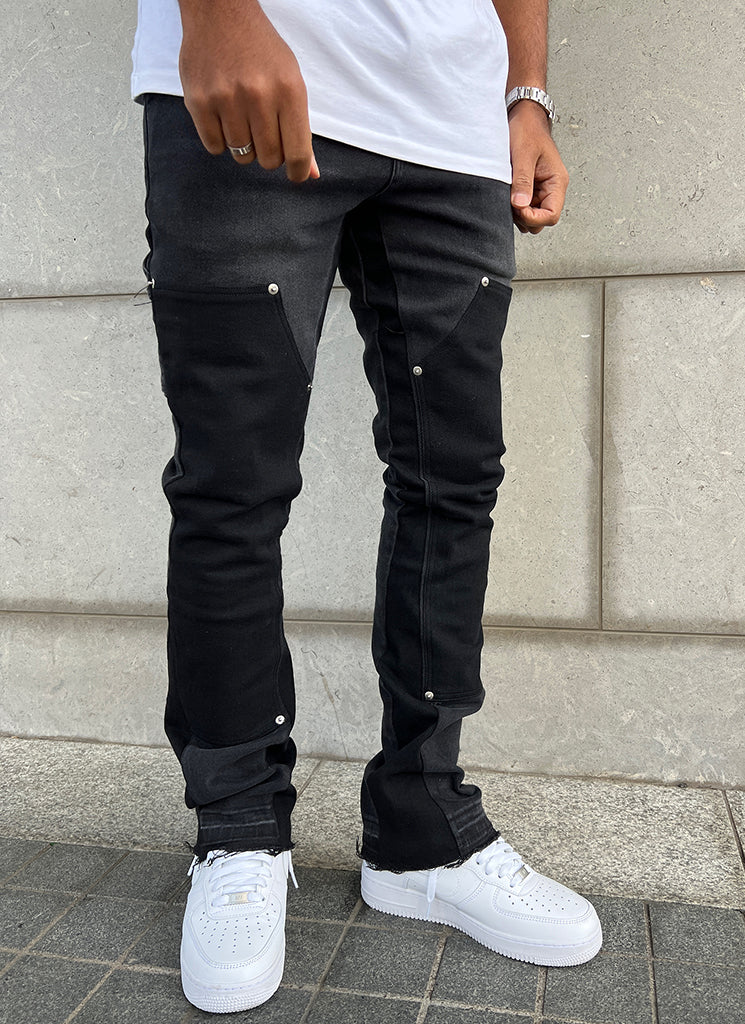 Vintage Flare Carpenter Jeans - Black - Image 6