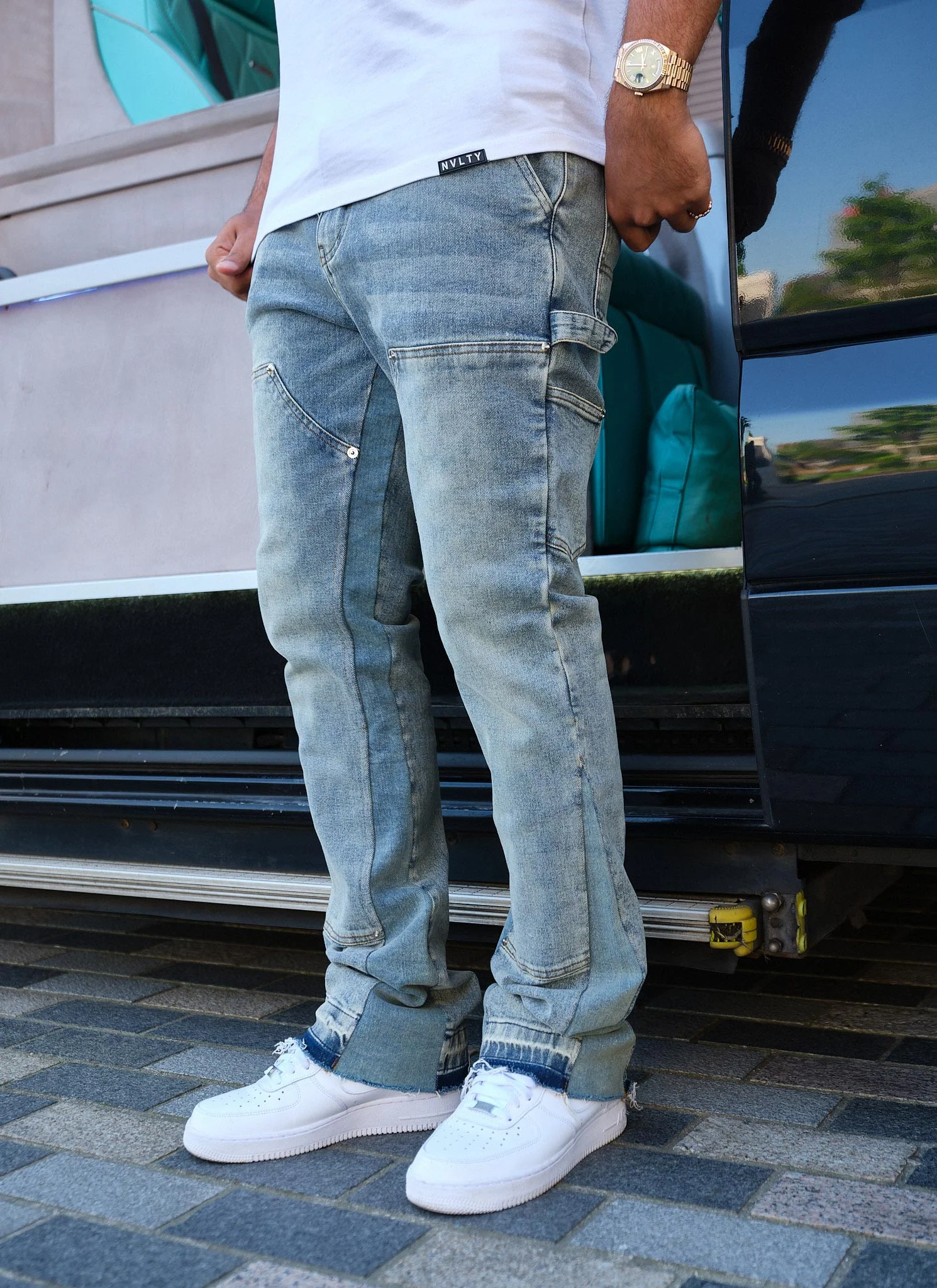 Vintage Flare Carpenter Jeans - Blue - Image 11