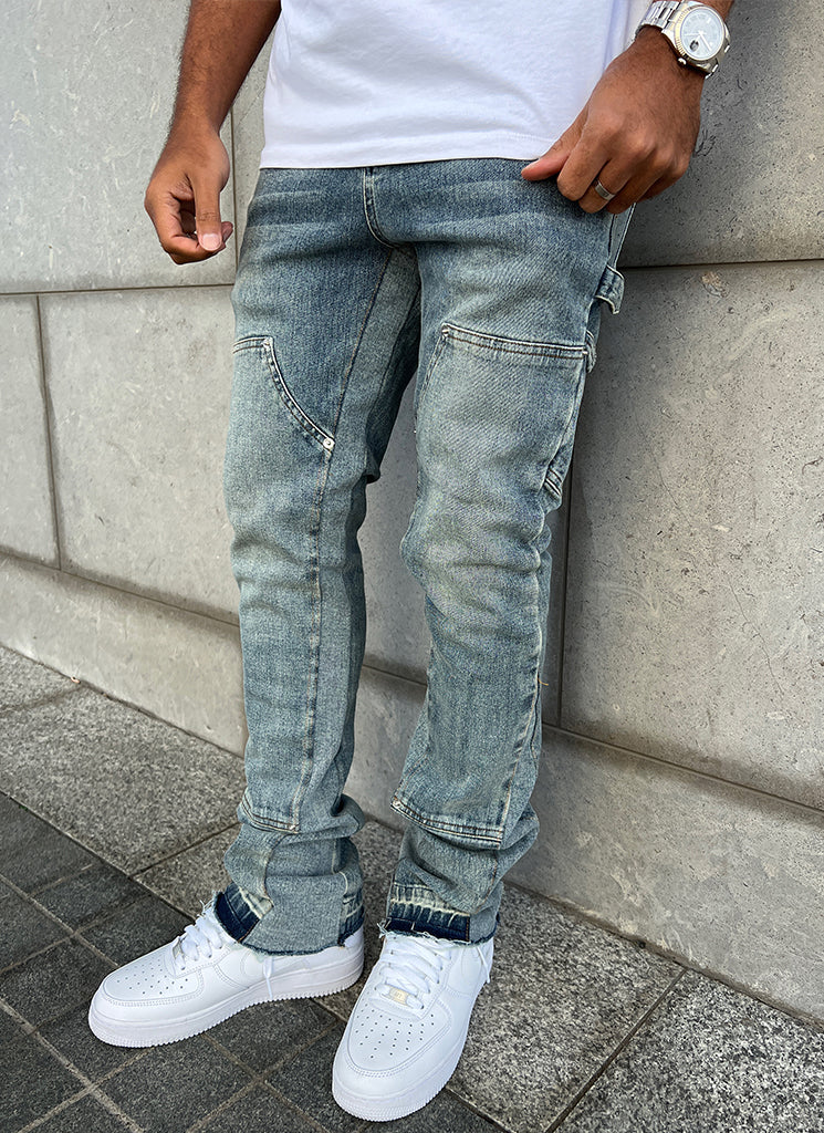 Vintage Flare Carpenter Jeans - Blue - Image 14