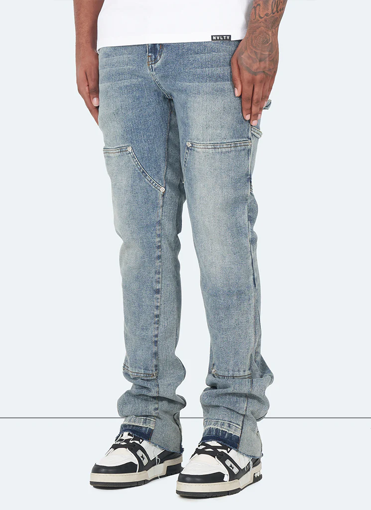 Vintage Flare Carpenter Jeans - Blue - Image 3