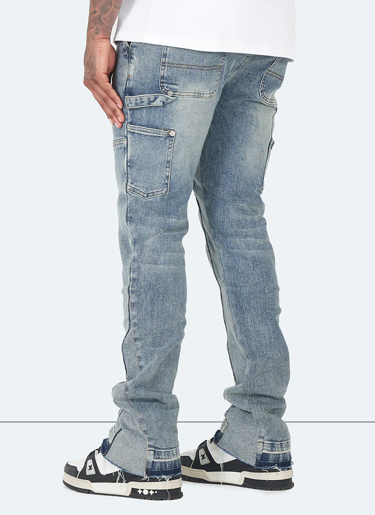 Vintage Flare Carpenter Jeans - Blue - Image 5