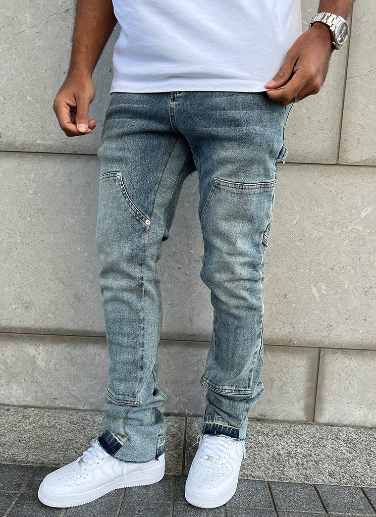 Vintage Flare Carpenter Jeans - Blue - Image 7