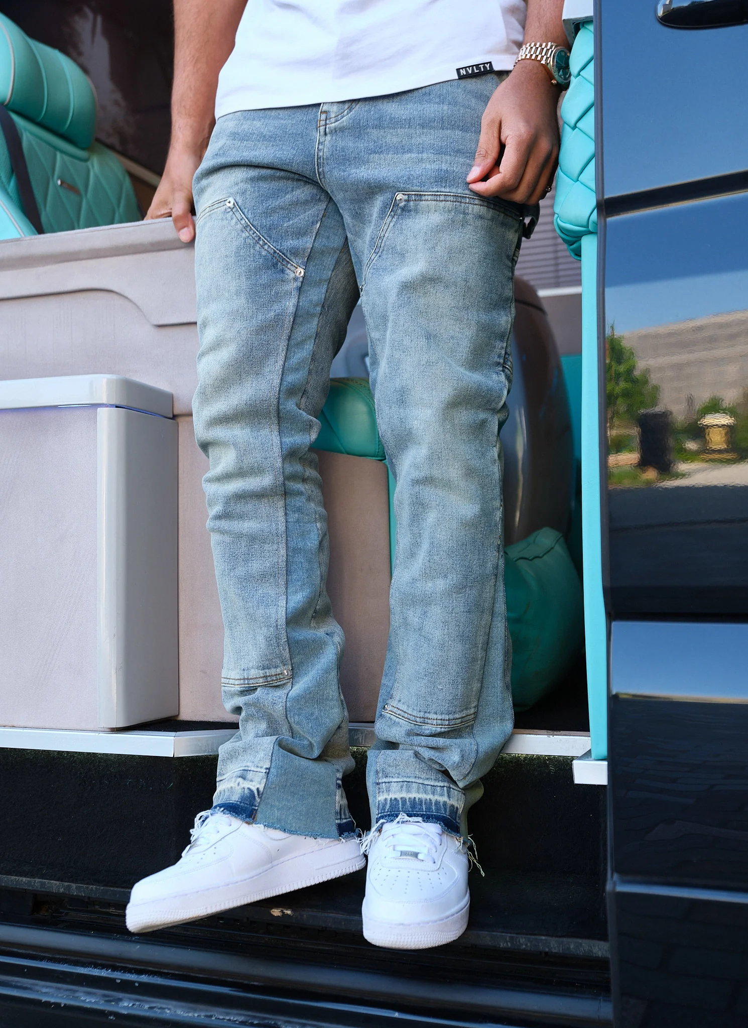 Vintage Flare Carpenter Jeans - Blue - Image 8