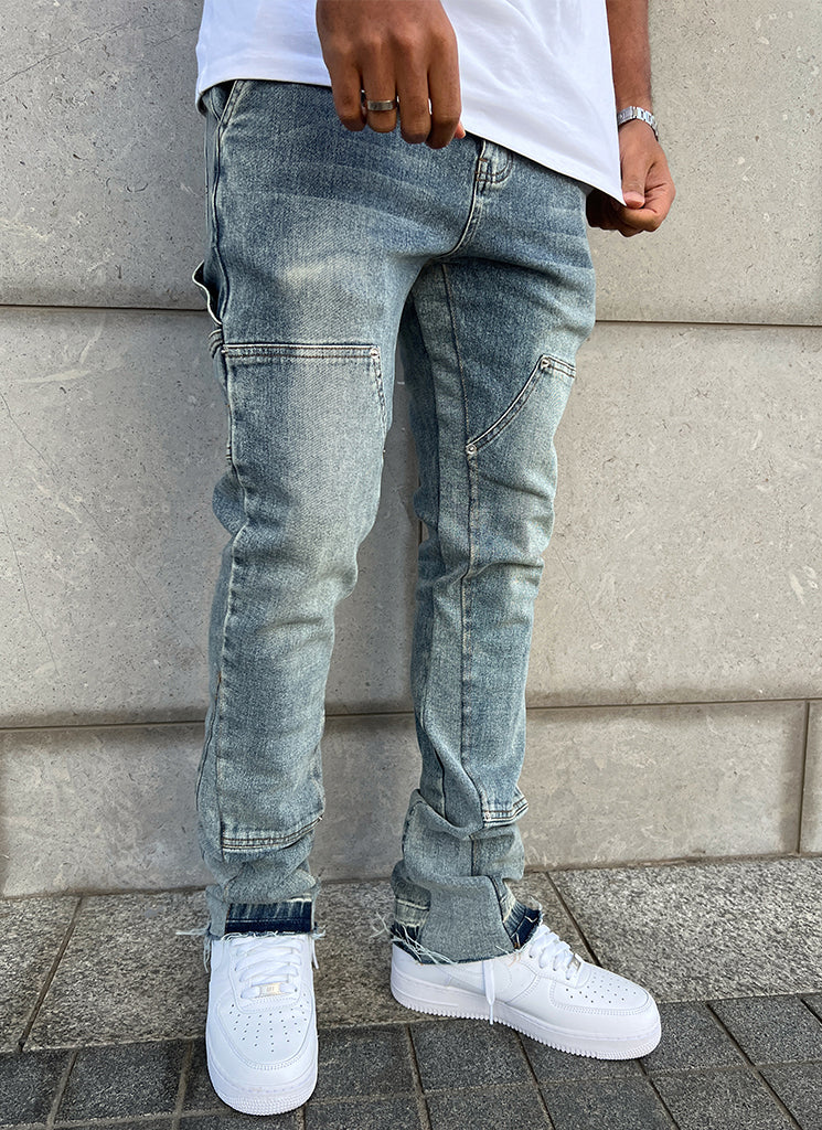 Vintage Flare Carpenter Jeans - Blue - Image 9