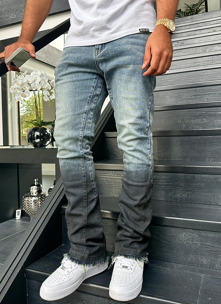 Vintage Flare Deep Fade Jeans - Blue - Image 10